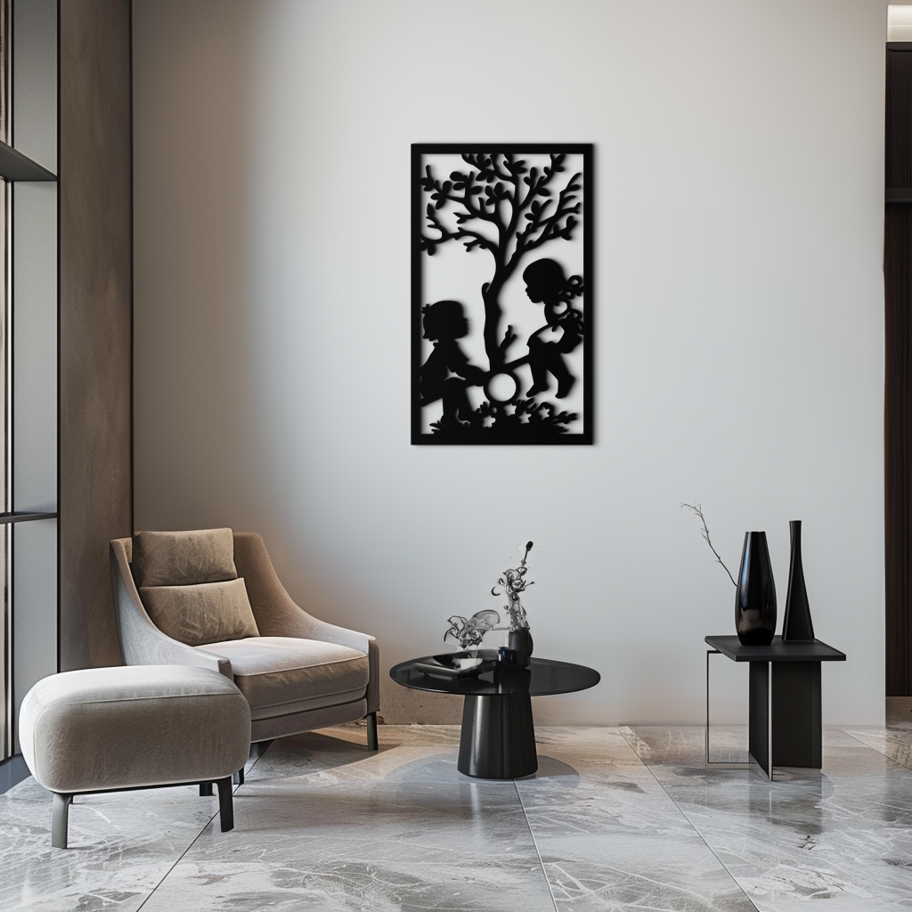 Playful Childhood Metal Wall Art - Nostalgic Minimalist Steel Decor - KAF060 - Tampa Home & Garden Store