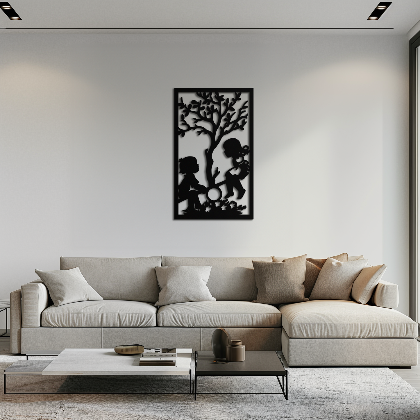 Playful Childhood Metal Wall Art - Nostalgic Minimalist Steel Decor - KAF060 - Tampa Home & Garden Store