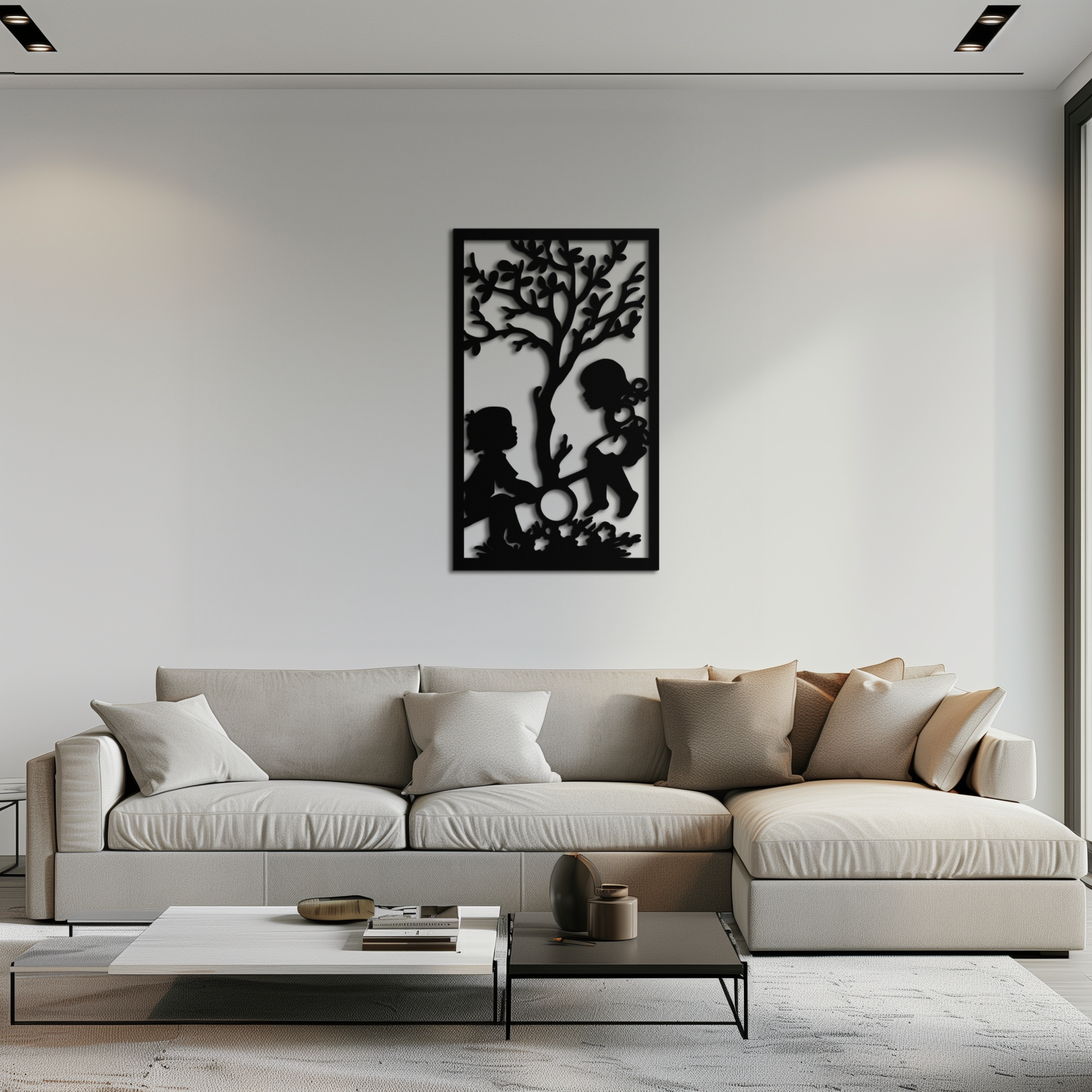 Playful Childhood Metal Wall Art - Nostalgic Minimalist Steel Decor - KAF060 - Tampa Home & Garden Store