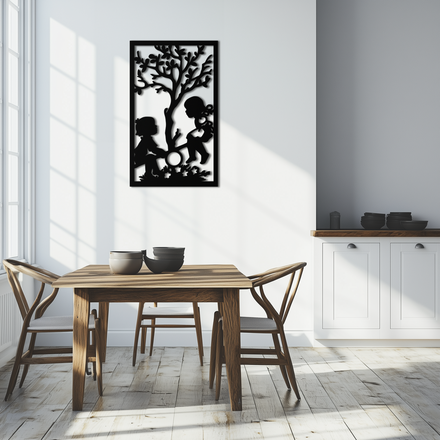 Playful Childhood Metal Wall Art - Nostalgic Minimalist Steel Decor - KAF060 - Tampa Home & Garden Store