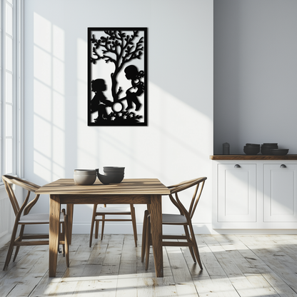 Playful Childhood Metal Wall Art - Nostalgic Minimalist Steel Decor - KAF060 - Tampa Home & Garden Store