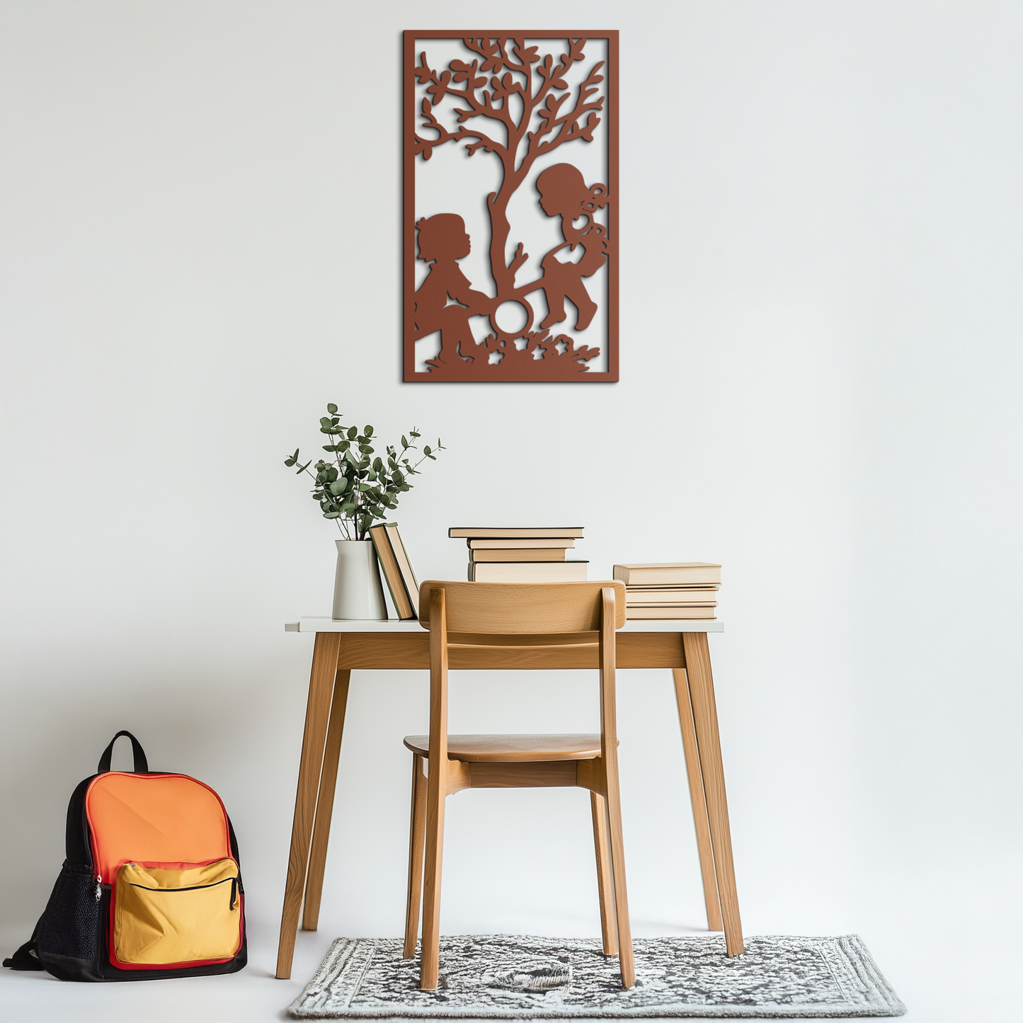 Playful Childhood Metal Wall Art - Nostalgic Minimalist Steel Decor - KAF060 - Tampa Home & Garden Store