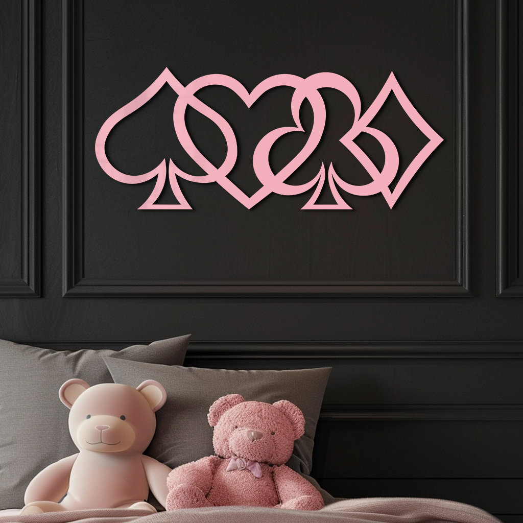 Playing Card Suits Metal Wall Art – Poker Club Design - KAFGP038 - Tampa Home & Garden Store