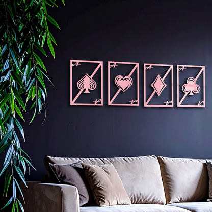 Playing Cards Silhouette Metal Wall Art – Poker Aces Design - KAFGP037 - Tampa Home & Garden Store