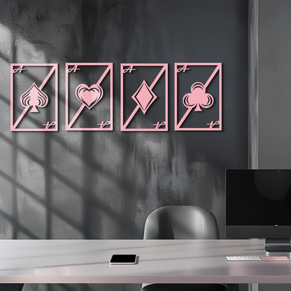 Playing Cards Silhouette Metal Wall Art – Poker Aces Design - KAFGP037 - Tampa Home & Garden Store