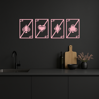 Playing Cards Silhouette Metal Wall Art – Poker Aces Design - KAFGP037 - Tampa Home & Garden Store