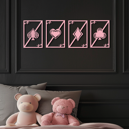 Playing Cards Silhouette Metal Wall Art – Poker Aces Design - KAFGP037 - Tampa Home & Garden Store