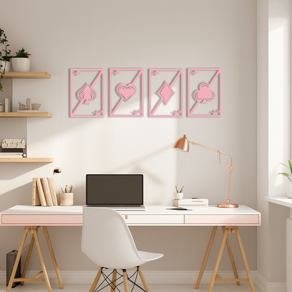 Playing Cards Silhouette Metal Wall Art – Poker Aces Design - KAFGP037 - Tampa Home & Garden Store