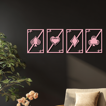 Playing Cards Silhouette Metal Wall Art – Poker Aces Design - KAFGP037 - Tampa Home & Garden Store