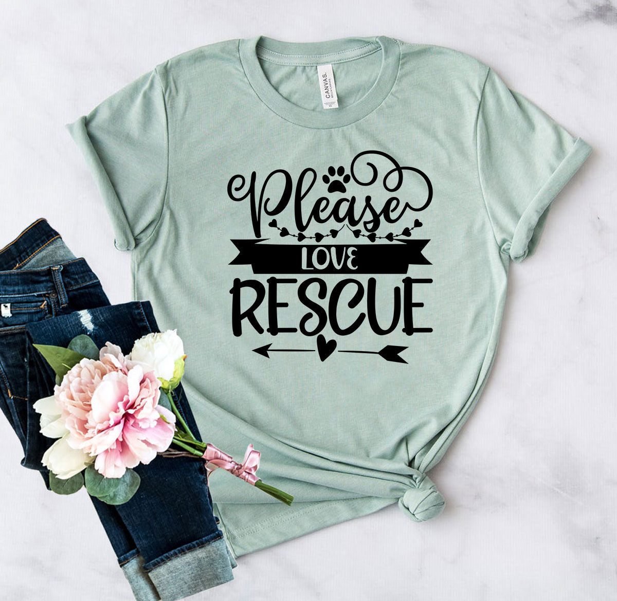 Please Love Rescue T-Shirt - Tampa Home & Garden Store