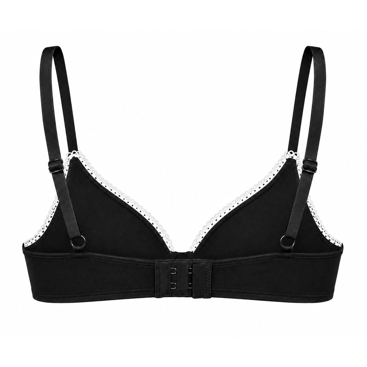 Wireless Plunge Bralette Net Positive black organic cotton with lace trim Tampa Store on Tampa Home & Garden Store