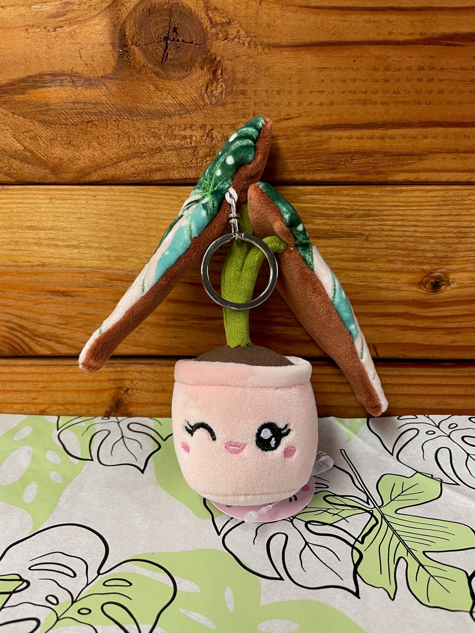 Plush Keychain Begonia Variegated Maculata - Tampa Home & Garden Store