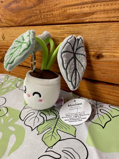 Plush Plant Keychain Alocasia Silver Dragon - Tampa Home & Garden Store