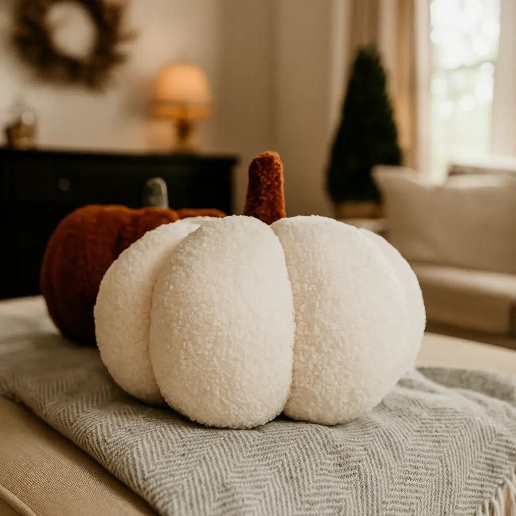 Blair Pumpkin Plush Decorative Pillow For Fall