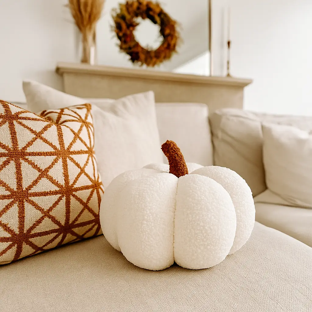 Blair Pumpkin Plush Decorative Pillow For Fall