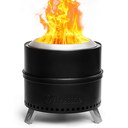 Pluto R19-PG Smokeless Outdoor Fire Pit -  Painted Black - Tampa Home & Garden Store