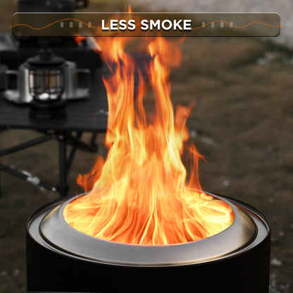 Pluto R19-PG Smokeless Outdoor Fire Pit -  Painted Black - Tampa Home & Garden Store