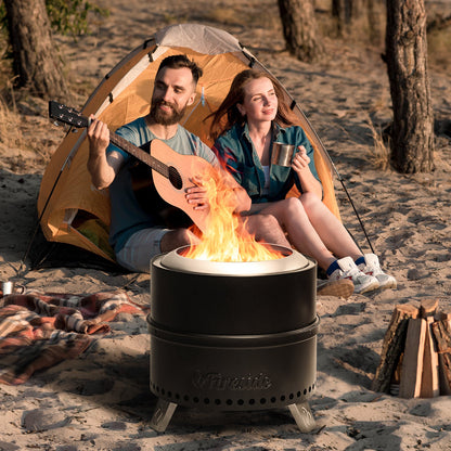 Pluto R19-PG Smokeless Outdoor Fire Pit -  Painted Black - Tampa Home & Garden Store