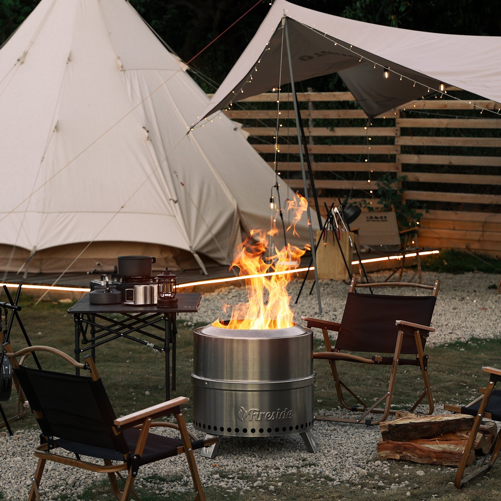 Pluto R19-SS Smokeless Outdoor Fire Pit -  Stainless Steel - Tampa Home & Garden Store