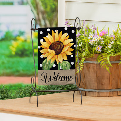Polka Dot Sunflower Burlap Garden Flag - Tampa Home & Garden Store