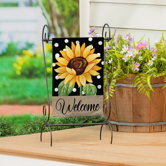 Polka Dot Sunflower Burlap Garden Flag - Tampa Home & Garden Store