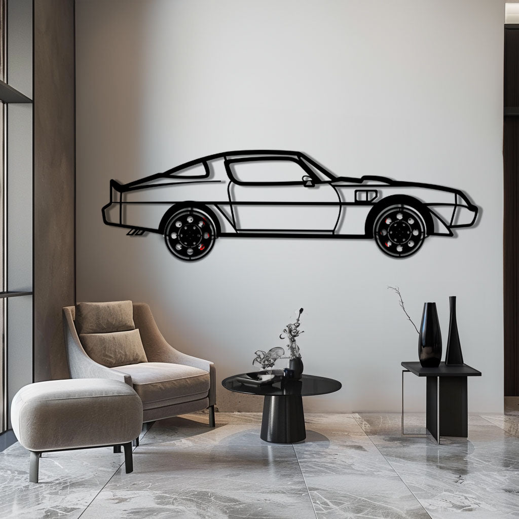 Pontiac Trans Am Metal Car Wall Art with Rotating Wheels - Classic American Muscle Silhouette - Interactive Firebird Wall Decor - KAFMEKA154 - Tampa Home & Garden Store