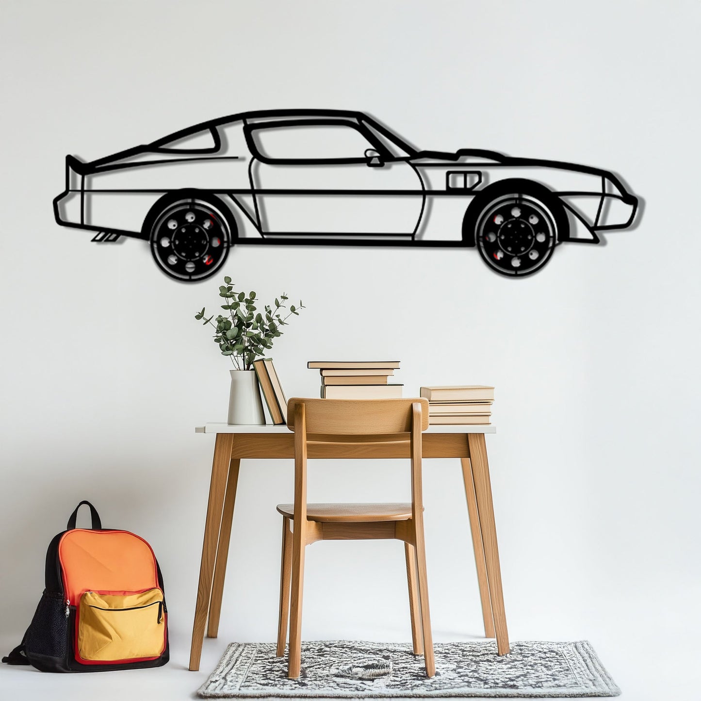 Pontiac Trans Am Metal Car Wall Art with Rotating Wheels - Classic American Muscle Silhouette - Interactive Firebird Wall Decor - KAFMEKA154 - Tampa Home & Garden Store