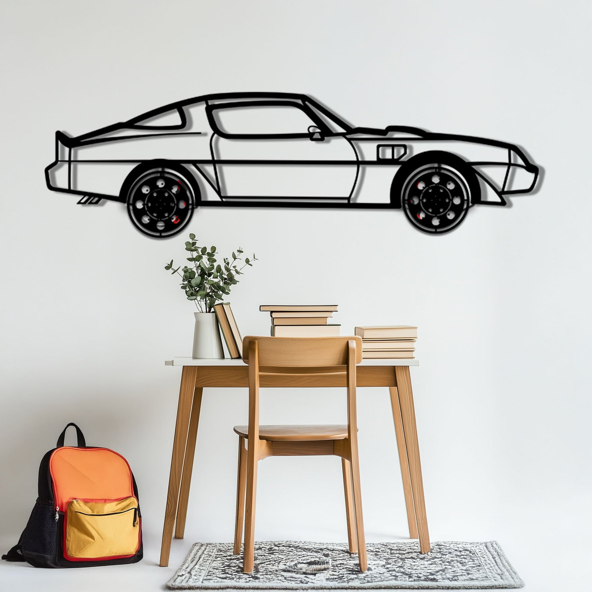 Pontiac Trans Am Metal Car Wall Art with Rotating Wheels - Classic American Muscle Silhouette - Interactive Firebird Wall Decor - KAFMEKA154 - Tampa Home & Garden Store