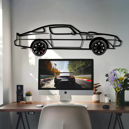 Pontiac Trans Am Metal Car Wall Art with Rotating Wheels - Classic American Muscle Silhouette - Interactive Firebird Wall Decor - KAFMEKA154 - Tampa Home & Garden Store