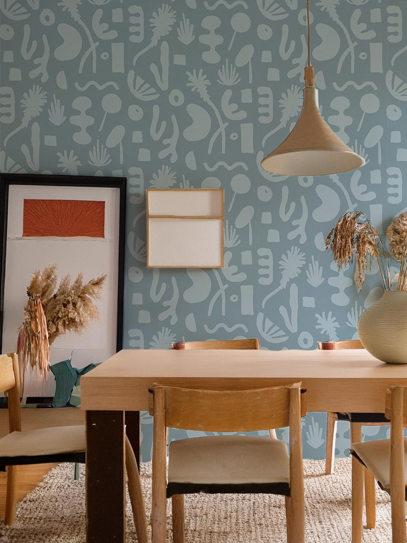 Pool Side Wallpaper, blue - Tampa Home & Garden Store