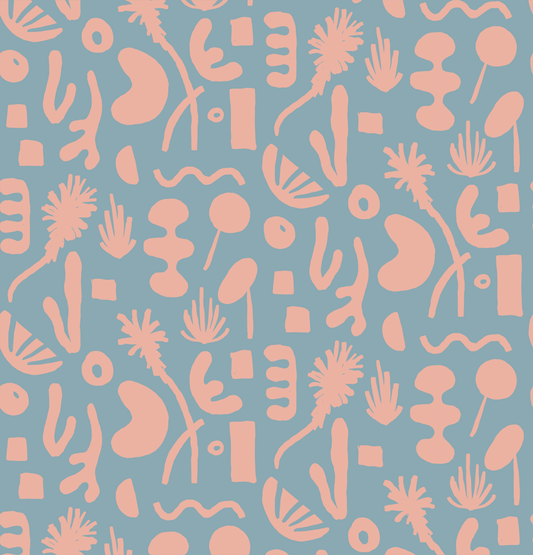 Pool Side Wallpaper, blue and pink - Tampa Home & Garden Store