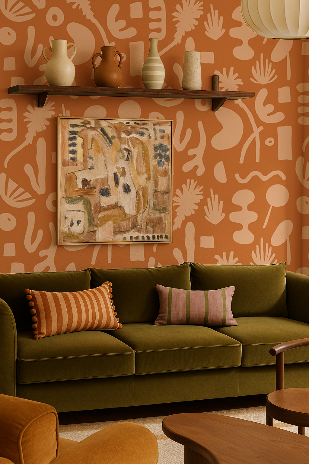 Pool Side Wallpaper, orange - Tampa Home & Garden Store