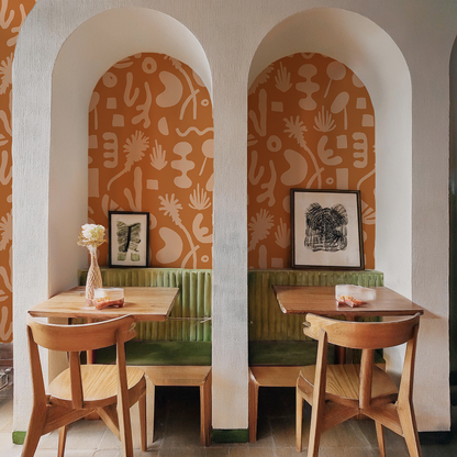 Pool Side Wallpaper, orange - Tampa Home & Garden Store