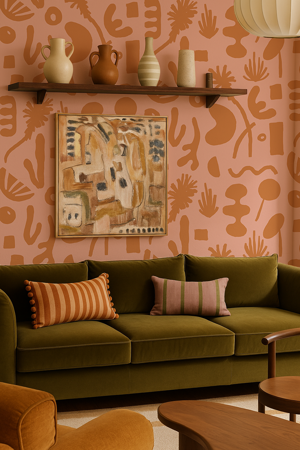 Pool Side Wallpaper, pink & orange - Tampa Home & Garden Store