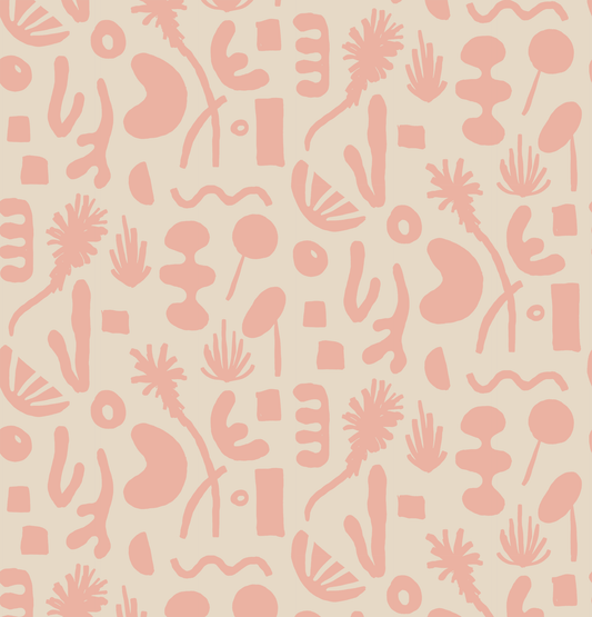 Pool Side Wallpaper, tan and blush - Tampa Home & Garden Store