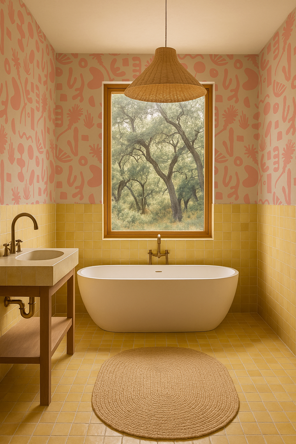 Pool Side Wallpaper, tan and blush - Tampa Home & Garden Store