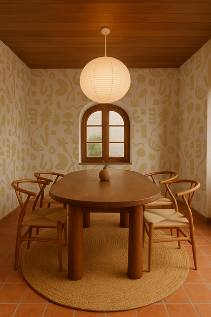 Pool Side Wallpaper, tan and lemon - Tampa Home & Garden Store