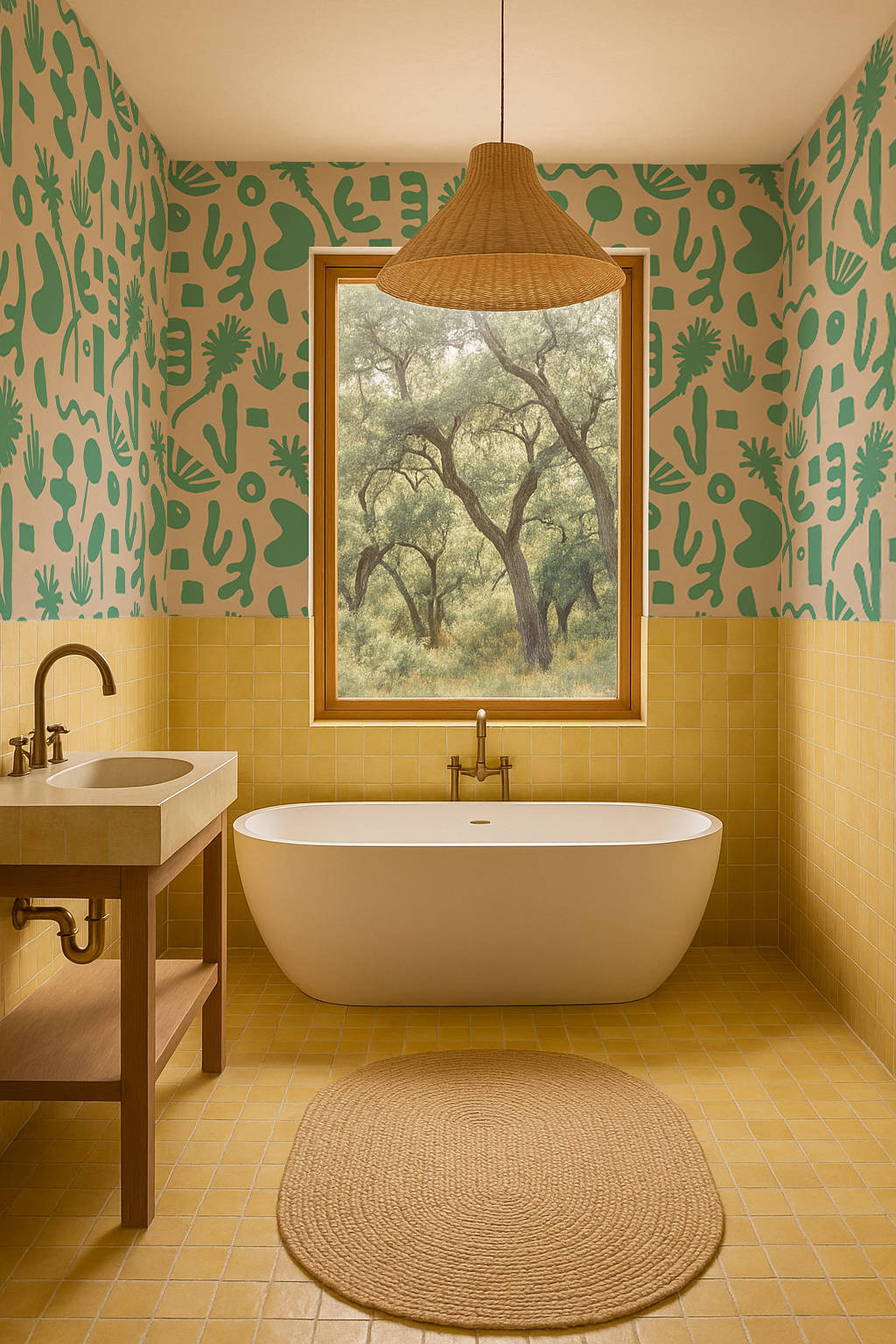 Pool Side Wallpaper, tan and teal - Tampa Home & Garden Store