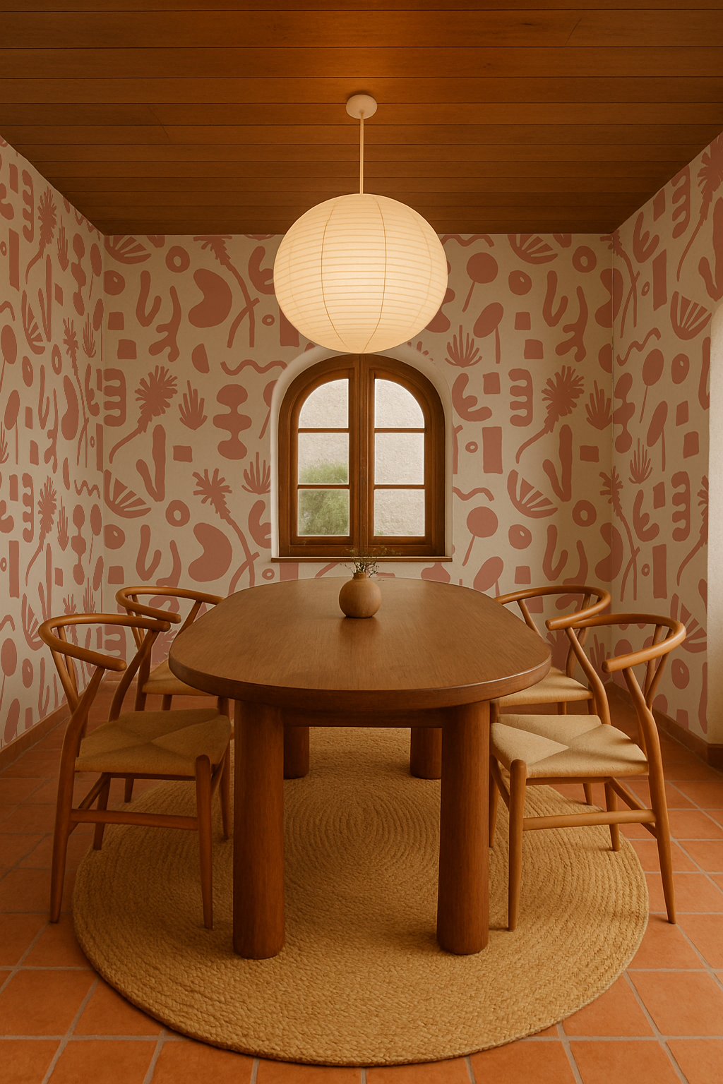 Pool Side Wallpaper, tan and terra cotta - Tampa Home & Garden Store