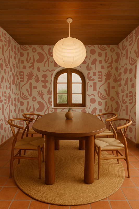 Pool Side Wallpaper, tan and terra cotta - Tampa Home & Garden Store