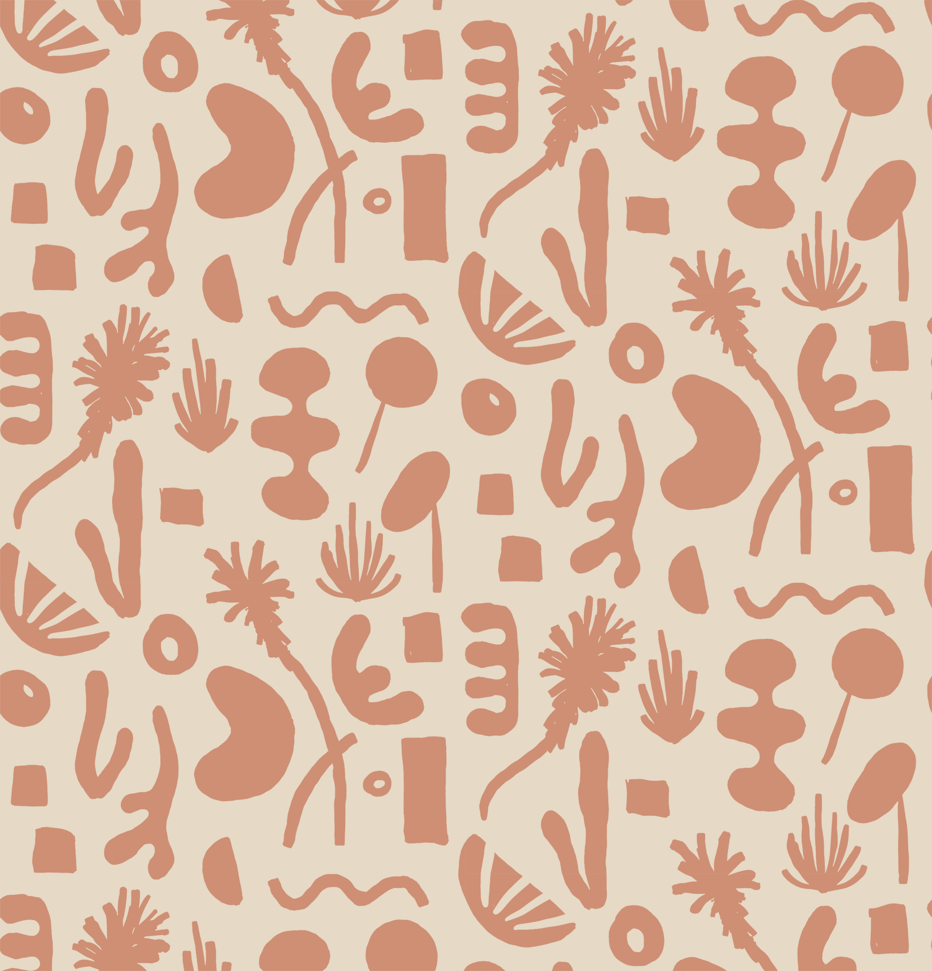 Pool Side Wallpaper, tan and terra cotta - Tampa Home & Garden Store