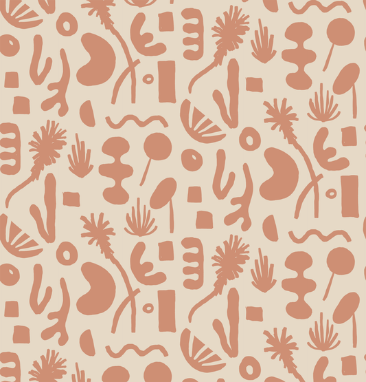 Pool Side Wallpaper, tan and terra cotta - Tampa Home & Garden Store