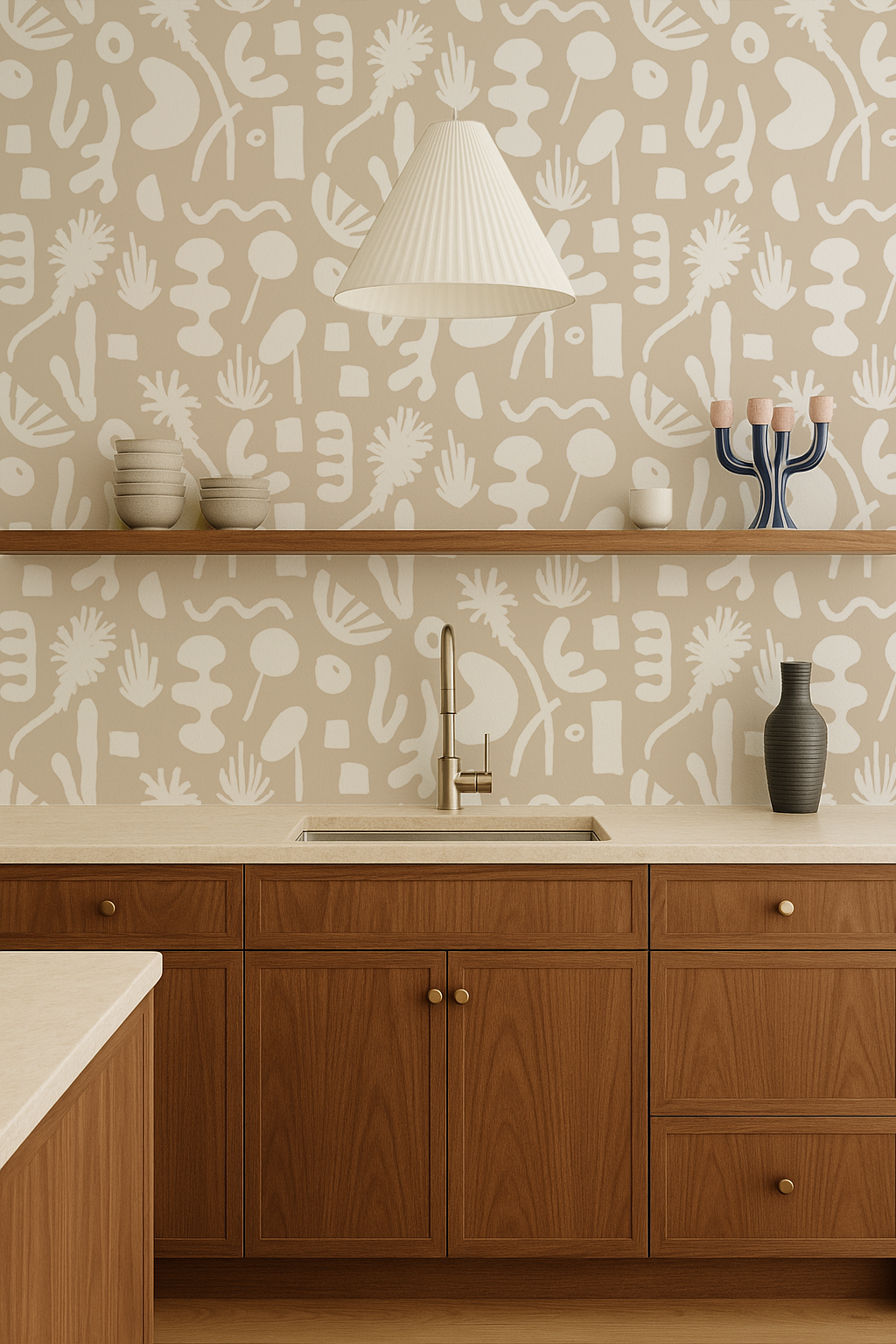 Pool Side Wallpaper, tan and white - Tampa Home & Garden Store