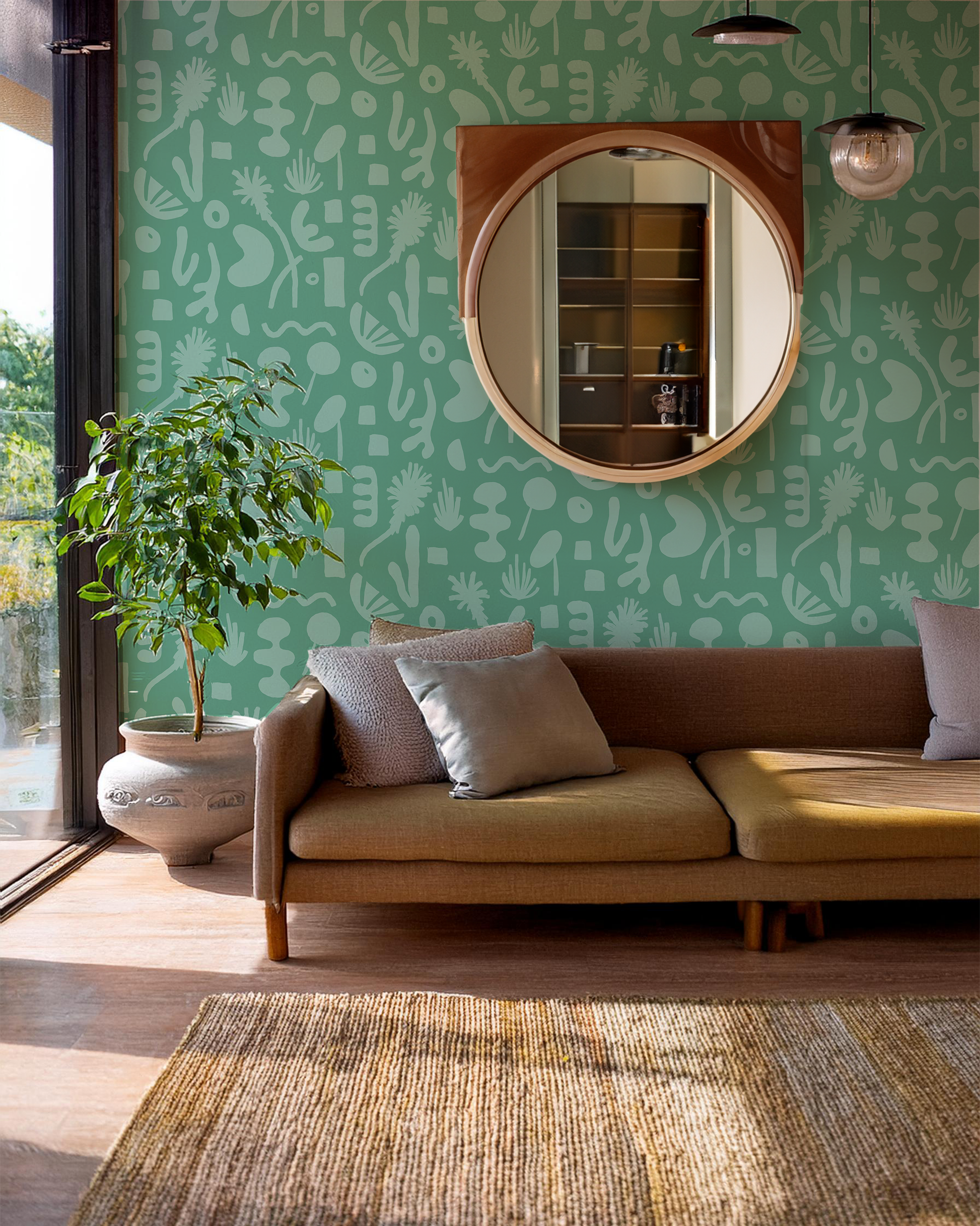 Pool Side Wallpaper, teal - Tampa Home & Garden Store