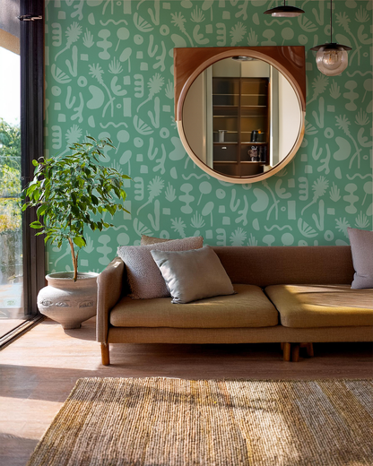 Pool Side Wallpaper, teal - Tampa Home & Garden Store