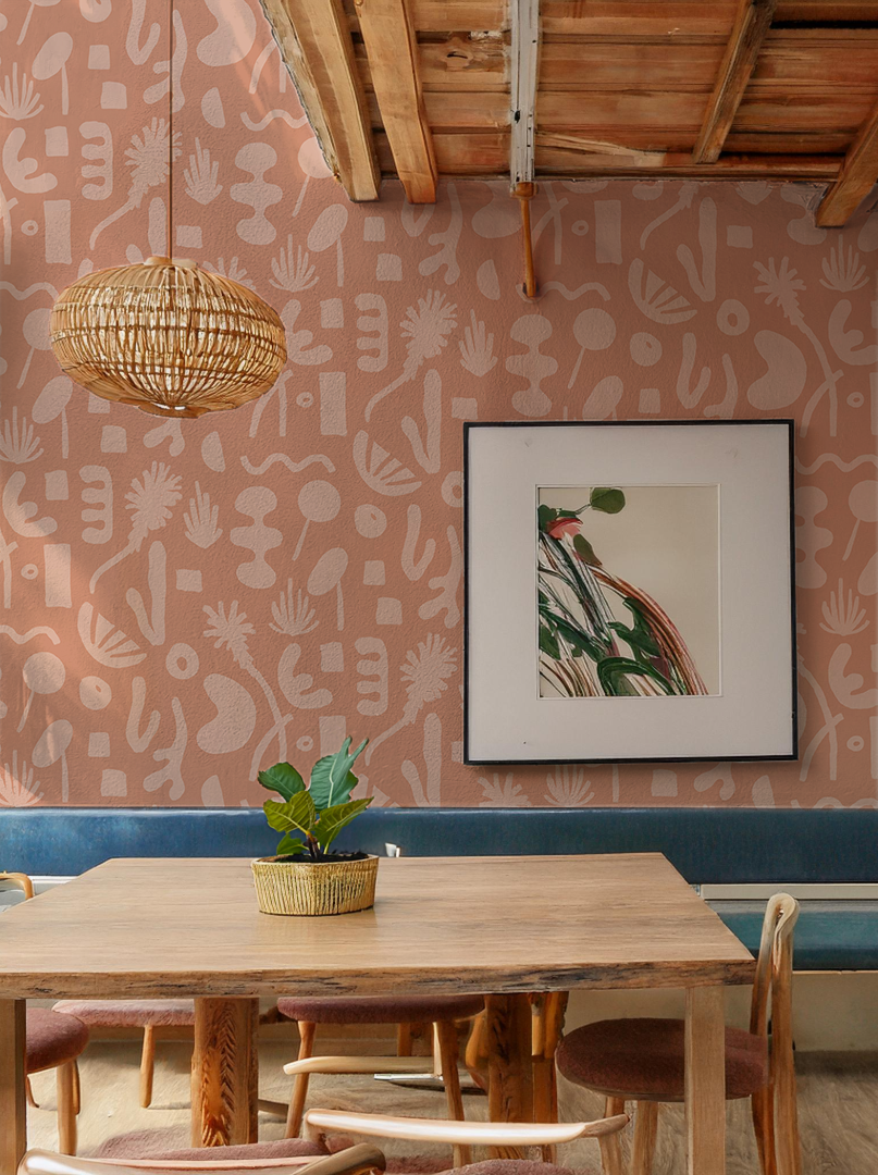 Pool Side Wallpaper, terra cotta - Tampa Home & Garden Store