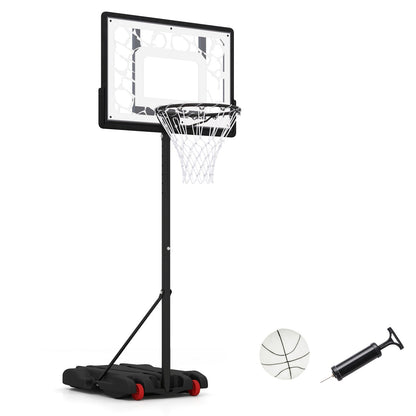 Adjustable pool basketball hoop DirectDeals, black pole and wheeled base; includes pump on Tampa Home & Garden Store
