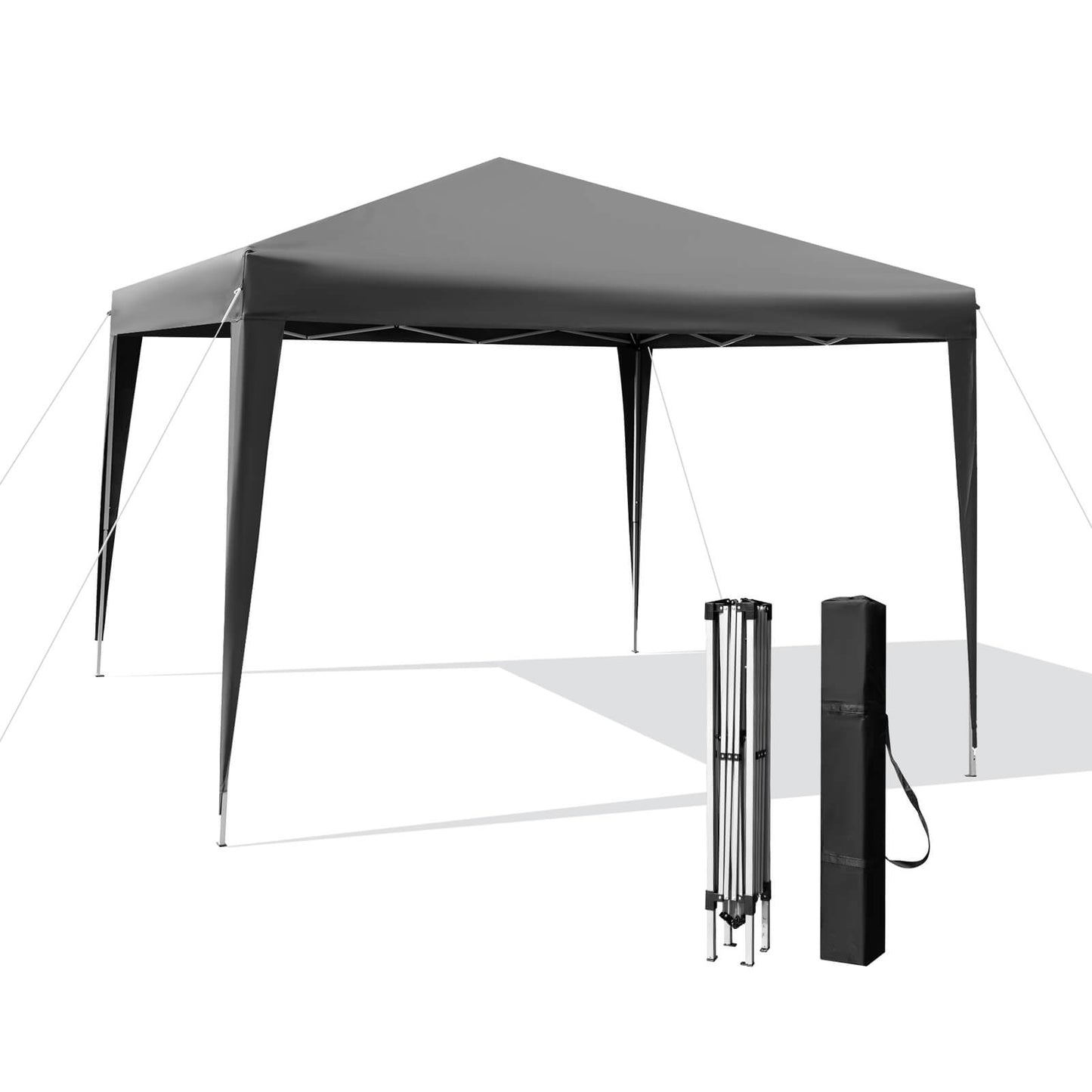 Toldo exterior desplegable de 10 x 10 pies para playa y camping - Blanco