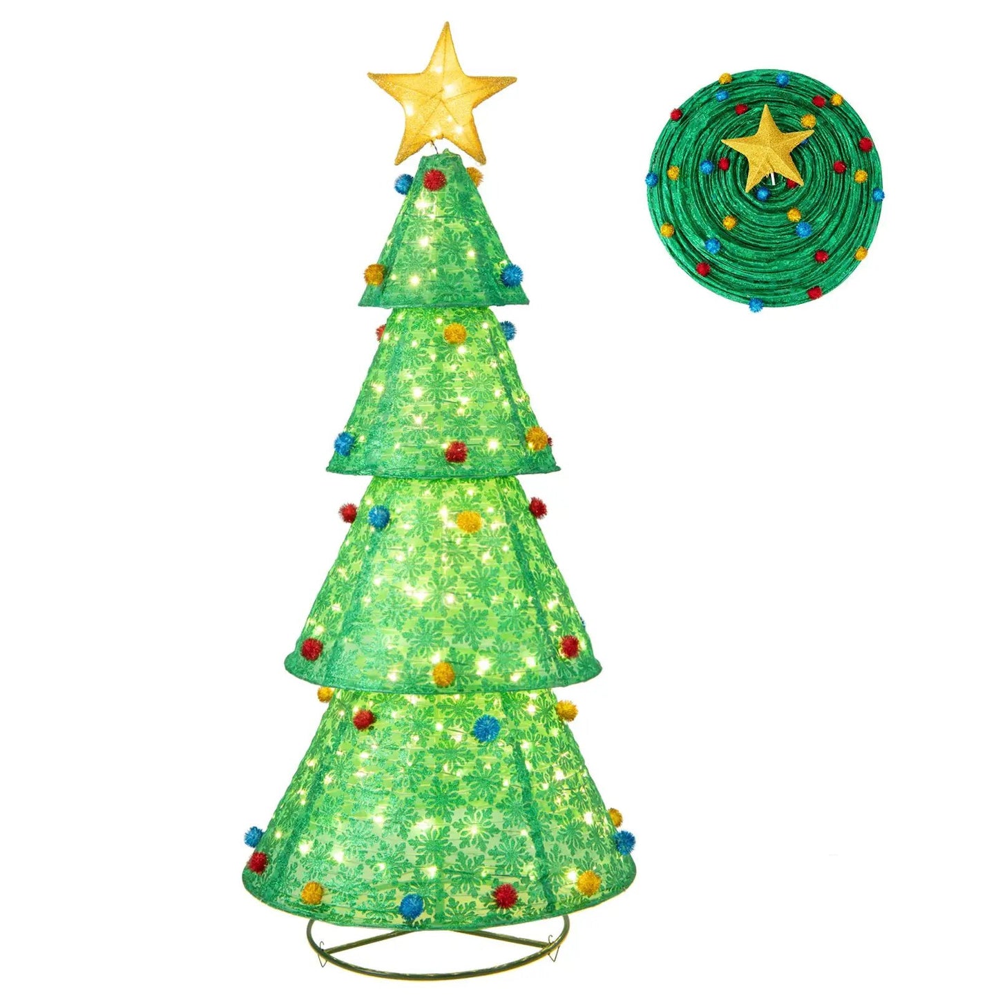 Pop-Up Christmas Tree with 200 LED Lights Indoors