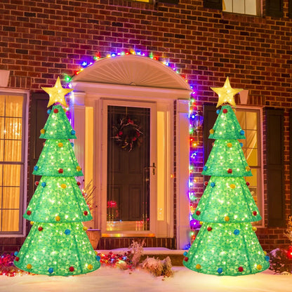 Pop-Up Christmas Tree with 200 LED Lights Indoors